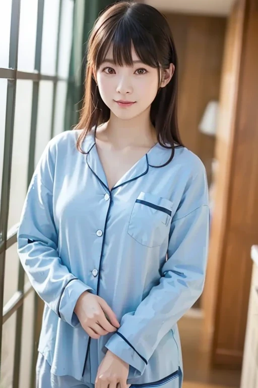 (Relaxed Clock Top(white:1.2), Tight micro mini skirt(Pale pale light blue:1.2)), ((highest quality, 16k, Super detailed、Ultra-high resolution、From head to thighs: 1.3, RAW Photos)), Sharp focus: 1.2, (1. AESPA Girl :1.1), (alone: 1.1), (Realistic, Realistic: 1.37), (Face Focus: 1.1), beautiful girl、Anatomically correct proportions、Cute face, Super detailedな顔, Long, messy hair, Updo,High Ponytail、Wide open chest、Small breasts、Flat Chest、A slight swelling、Voluptuous thighs、(Natural Makeup:1.1)、office、sitting on a chair、Operating a computer、