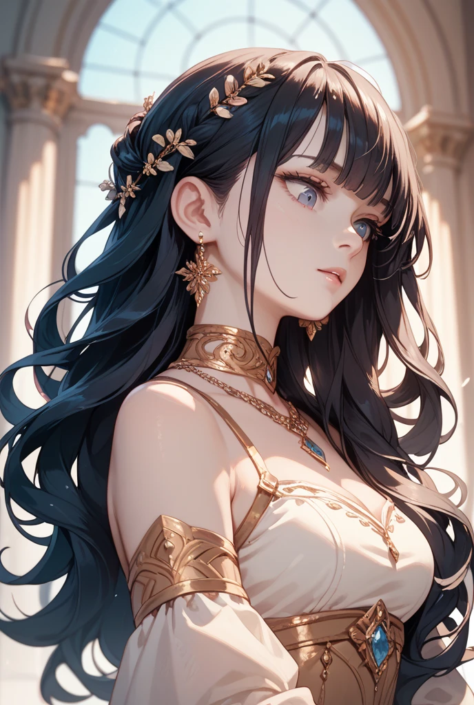 Fullbody 128k Bluray Extreme UHD 4K High quality anime image . My attention is drawn to an incredibly beautiful woman with long, curly white hair that falls like waterfalls, full lips and black eyes. Her presence radiates elegance and charm, her features perfectly highlighted by the ambient glow. an incredibly beautiful woman catches my eye. Her presence radiates elegance and charm, her features perfectly highlighted by the ambient glow. royal hair style , immersed in happiness, adding a personal and intimate touch to the scene." Rendered in stunning 4K and UHD resolution using Octane Render CGI technology, everything comes to life in a mesmerizing 16K masterpiece, with an aura fascinating and high level of detail, anime fantasy illustration with tears in her dark eyes, beautiful fantasy portrait, beautiful anime woman with brown hair, 4K, UHD, Ultra HD 4K image, extremely fascinating ethereal light, intricate details , extremely detailed, incredibly detailed.