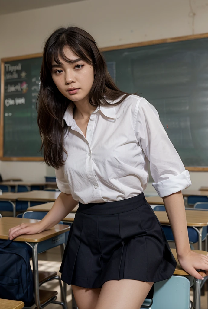 1girl, sakuranene_jav, breasts, parted lips, brown hair, <lora:JAV_sakura_nene_v1_epoch_10:0.8>
looking at viewer, shot using canon DSLR, (dark-skinned female:0.2), (dark skin:0.2), teacher, wearing blouse, high collar, skirt, chubby:0.4,
detailed body, attractive body, perfect human body,
(ultimate quality, masterpiece, highres:1.0), realistic:1.8, photorealistic,