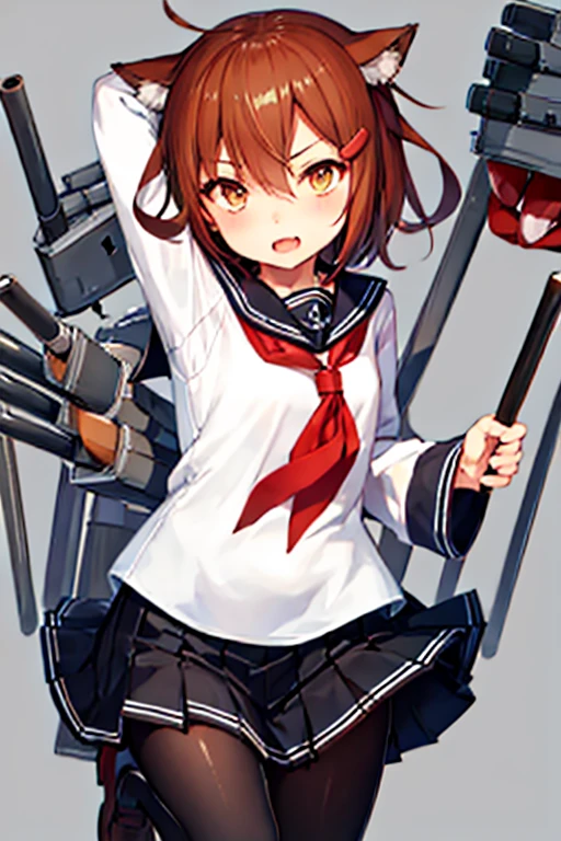 masterpiece, Highest quality,Super detailed,One girl, Ikazuchi_Kantai Collectrion-Kancolle-,smile, (panties), Flat Chest, Small breasts