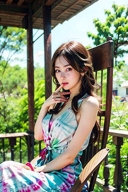 best quality, masterpiece, ultra high res, (photorealistic:1.4), RAW photo, ((small mole under right eye)) ,(brown pretty small mole on chest), detailed beautiful round face, detailed beautiful skin, plus size, whole body, "Generate an image of a scene set in an enchanted forest. The character is a female gravure idol, around 23 years old, with blonde hair and blue eyes. She is wearing a flowing floral gown and is seen exploring the mystical surroundings. As she moves through the forest, she feels the enchantment in the air. The forest is filled with dappled sunlight, casting a magical glow, and is adorned with majestic trees and a sparkling stream. The time is morning, creating a serene and ethereal atmosphere. Pay attention to the detailed clothing while maintaining the overall enchanting ambiance."