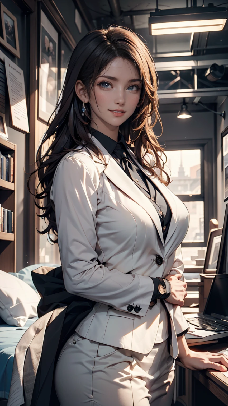 1woman,random office lady fashion,(Thin type),(large breasts),(random sexy pose),(random hairstyle),(Highest image quality,(8K), Ultra-realistic, Best Quality, High quality, High Definition, high quality texture, high detailing, Beautiful detailed, fine detailed, extremely details CG, Detailed texture, realistic representation of face, masterpiece, presence),(wearing glasses:1.2),black pantyhose