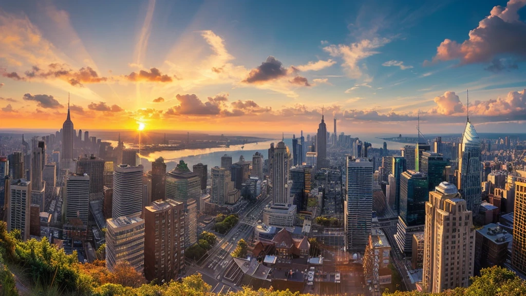 best quality、masterpiece、landscape、Beautiful sunrise scenery、Mysterious Atmosphere、cityscape