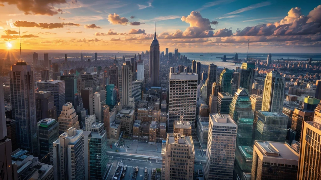 best quality、masterpiece、landscape、Beautiful sunrise scenery、Mysterious Atmosphere、cityscape