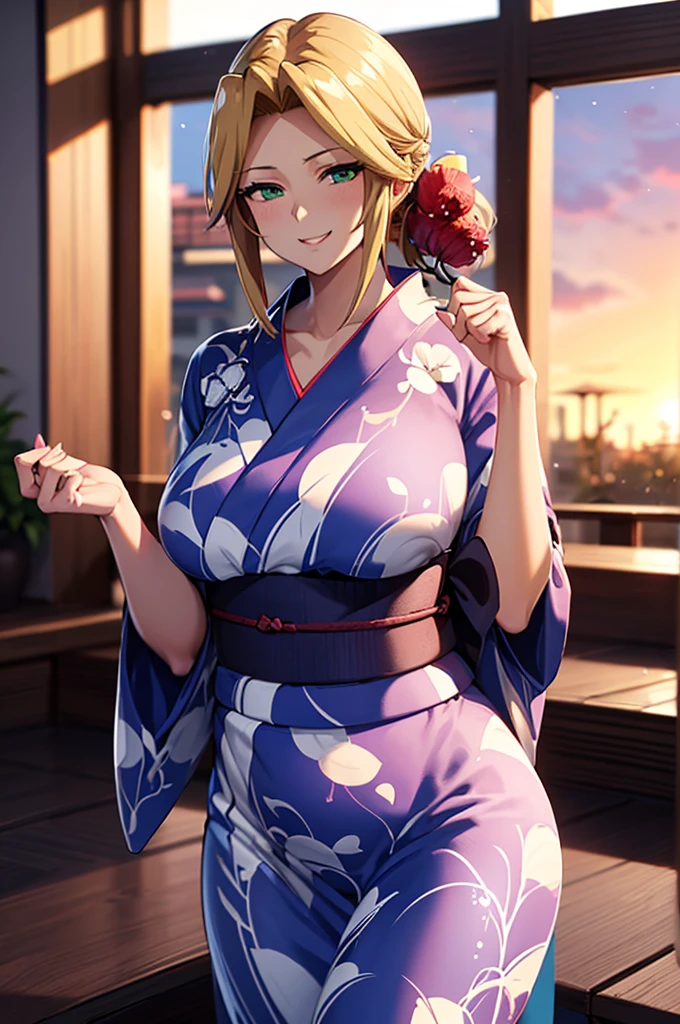 (Best Quality,High resolution,8K,finelity detailed background,Masterpiece:1.2),beautiful girl,Shiny khaki hair,pony tail,Khaki Eyes,Gentle look,A refreshing look,Best quality,Best Quality,Aesthetic and aesthetic:1.2,Best details((Super detailed))(High-definition CG illustrations),yukata,Slender body,buzzer,evening,Festival,Firework Display,fan,Nightclub,open air,smile,blush,cute,Scrounge,Looking up,Being spoiled,super model,Candy apples
