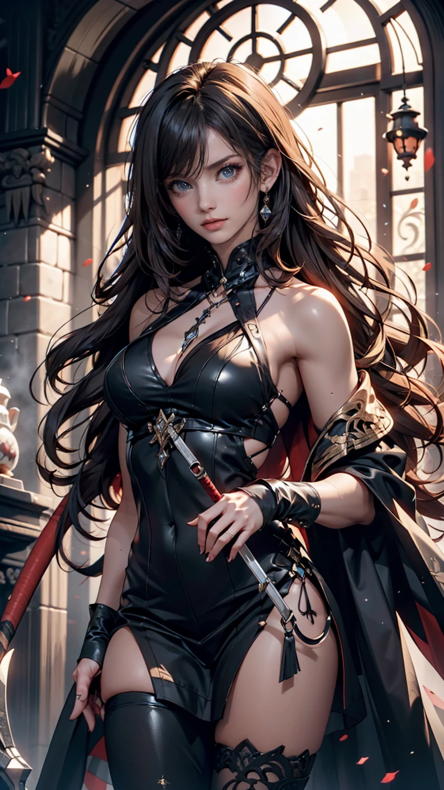 1girl, fantasy background, fantasy character, (((assassin)))