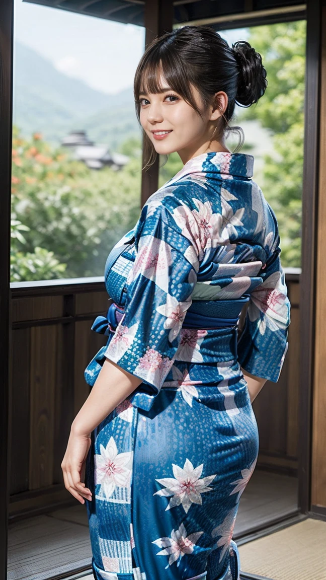 Kimono (invisible, no humans, Headless, Faceless:1.5), cute big breasts, Ridiculous, High resolution, Super detailed, clothing details