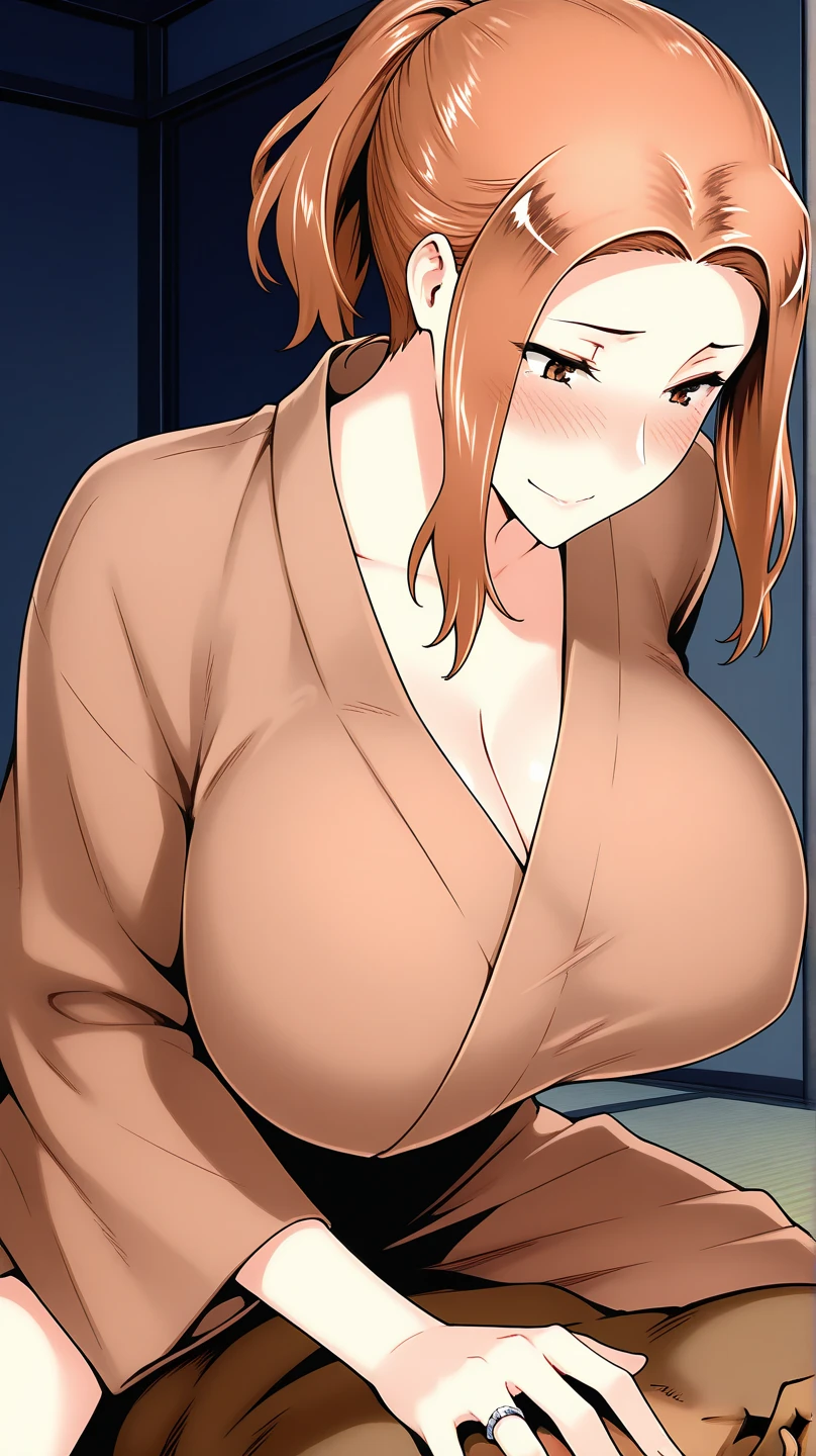 (Day:1.7),In summer,in cyberpunk city,modern apartment, in the bedroom,
standing at attention, sitting on tatami,
ribbed sweater,turtleneck, purple bowtie,pencil skirt,
hair_between_eye, hair_good, 茶color_hair,茶color_eye,
1 girl, 24-years-old,mature woman,beautiful Finger,beautiful long legs,beautiful body,beautiful Nose,beautiful character design, perfect eye, perfect face,
looking at the viewer, in the center of the image,
NSFW,official art,Highly detailed CG Unity 8K wallpaper, perfect lighting,colorful, bright_front_face_lit,
(masterpiece:1.0),(Highest_quality:1.0), 超High resolution,4K,super detailed,
photograph, 8K, HDR, High resolution, disorganized:1.2, kodak portrait 400, film grain, blurred background, Bokeh:1.2, Lens flare, (vibrant_color:1.2)
(beautiful,big_chest:1.6), (beautiful_face:1.5),(narrow_waist),(cleavage:1.4),black bra,shirt lift,((breast close-up))