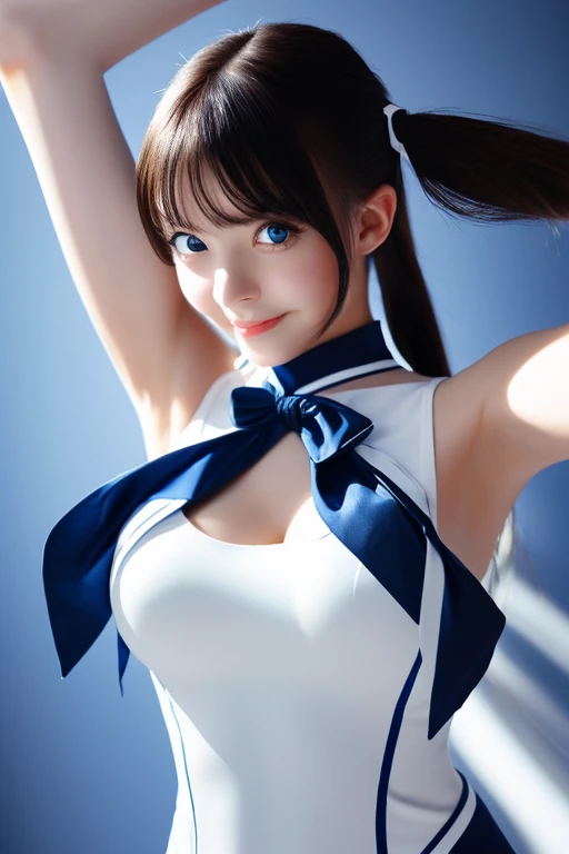 (masterpiece:1.2, top-quality), (realistic, photorealistic:1.4), beautiful illustration, (natural side lighting, movie lighting),
looking at viewer, 1 girl, japanese, high school girl, gymnast, perfect face, cute and symmetrical face, shiny skin, babyface,
(middle hair, twintails, , light brown hair), swept bangs, blue eyes, (middle breasts, seductive thighs, big ass), nipple hardening,
beautiful hair, beautiful face, beautiful detailed eyes, beautiful clavicle, beautiful body, beautiful chest, beautiful thigh, beautiful legs, beautiful fingers,
((highleg leotard)),
(beautiful scenery), evening, (gymnastics competition), (sexy gymnastics pose), (lovly smile, upper eyes, open mouth),