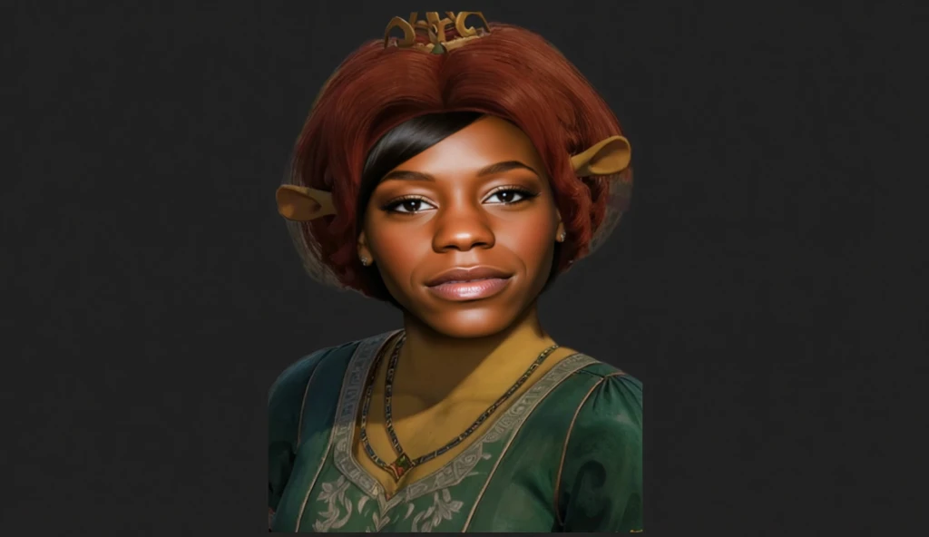 (closeup portrait:1.0) of an (adult female dwarf:1.1) that is fond of drink and industry, short and sturdy, (fat:1.1), (short straight neatly combed hair:1.3), with slightly flattened small-lobed tall broad ears, with concave nose bridge, (chocolate hair color:1.2), (dark brown skin color:1.3), (bronze eye color:1.2), highly detailed, fantasy digital painting