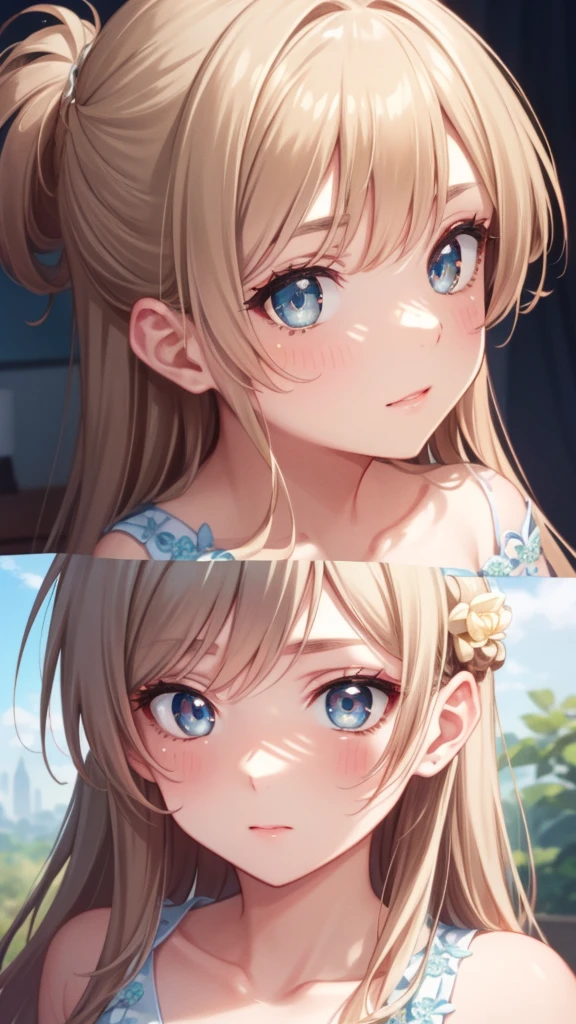 1girl, solo, masterpiece, best quality, unity 8k wallpaper, illustration, ultra-detailed, <lora:guruguru_v1-000010:0>, guruguru, surprised, undressing,