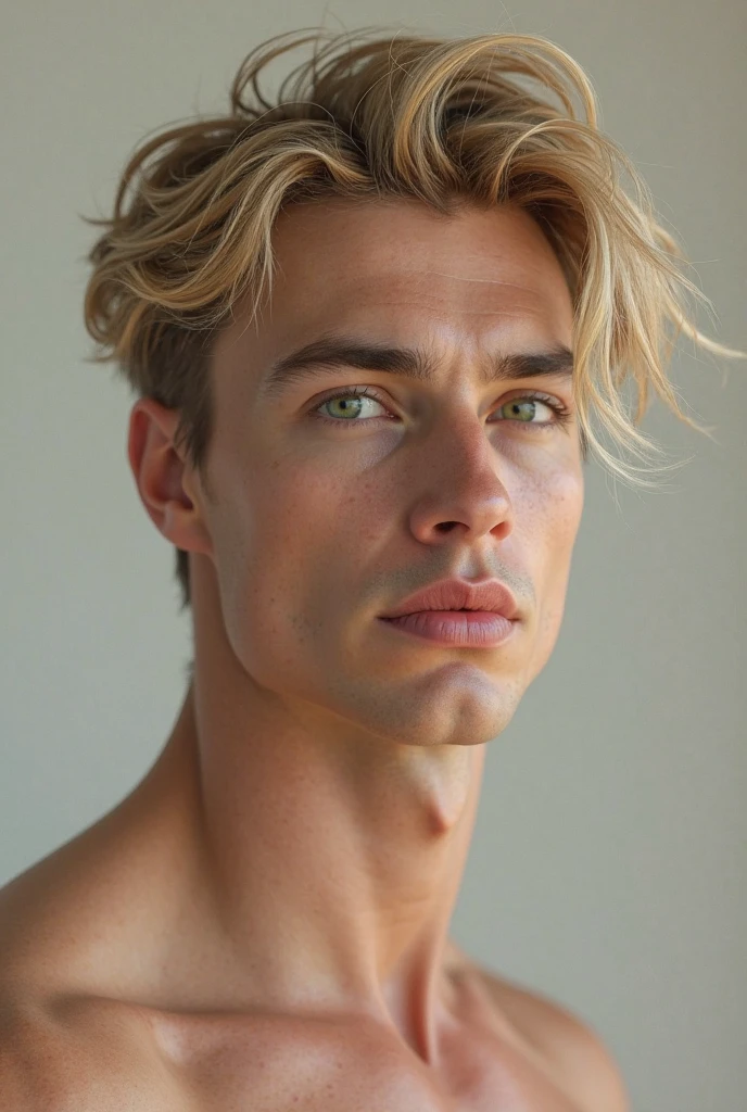 ((masterpiece)), ((best quality)), (detailed), perfect, solo, link, gorgeous boy, luscious lips, blonde hair, sexy, sexy marked collarbones, (((oiled body))), (((sweated body))), large bulge,