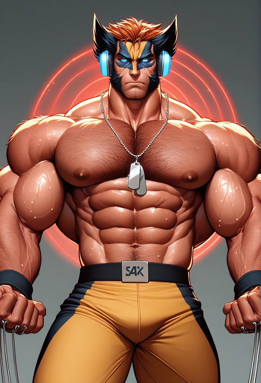 Ultra alta qualidade de imagem, realistic, Homem posando para uma foto, muscular male hero, muscular character, strong masculine characteristics, um homem inspirado em Henry Cavill como Wolverine, meio tiro de um hunky, homem atraente beefy, exaggerated physique, exaggerated muscular physique, Macho bonito, homem musculoso, super buff e cooll, detailed venous muscles, arafed man in a hooded jacket holding a stuffed animal, cyberpunk pikachu, pikachu as a human, real life pikachu, photorealistic human goku, realistic cosplay, pikachu, megaman as pikachu, hyper realistic anime, professional cosplay, 3 d character art, photo of real life pokemons, realistic anime 3 d style, goku in real life, pikachu as jesus