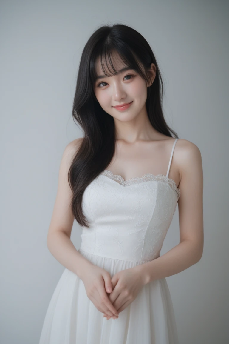 woman、Pale skin、beautiful、cute、White dress