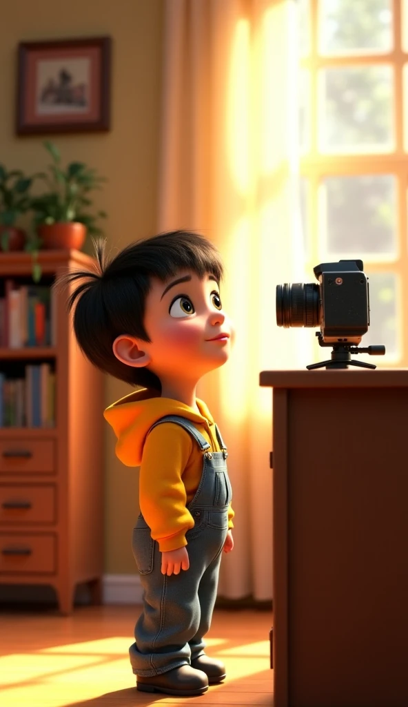 A boy making videos with no experience