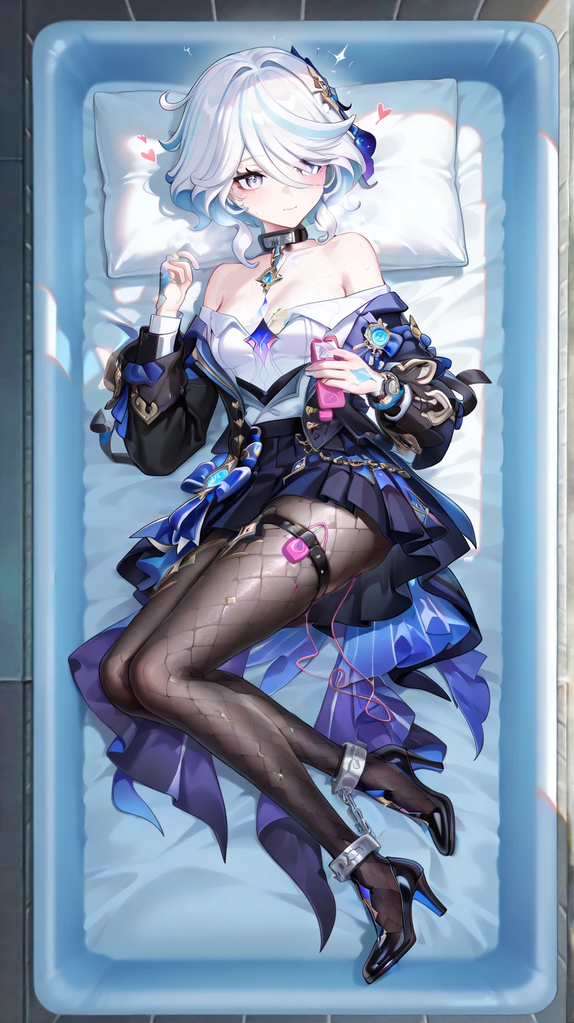 ((Masterpiece)), (Photorealistic:1.4),1girll,Solo, Unhappy, sword, queen's chair, Night, Night sky, Office shooting, formal outfit, tightsuit, Royal style suit, Black dress,Black skirt, Black pantyhose, royal shoes, Black hair, sit on chair, Game CG,Naked of breast,gigantic cleavage breasts,swimming uniform