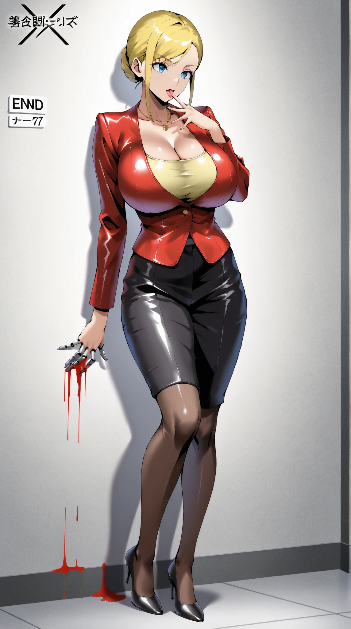 (masterpiece, HI quality: 1.1) 1girl full body standing good face, nice ass, hairstyle: braid, Color Hair: PINK long hair, Blindfolded: NO EYES, Skin: White (porcelain skin, sparkly skin), muscular, thighs, Mature woman, Abs, looks at the viewer smiling, extremely huge breasts, maternal, chest cover with clothes (Hell knight ingrid (anime style) Demon Knight Ingrid (OVA))