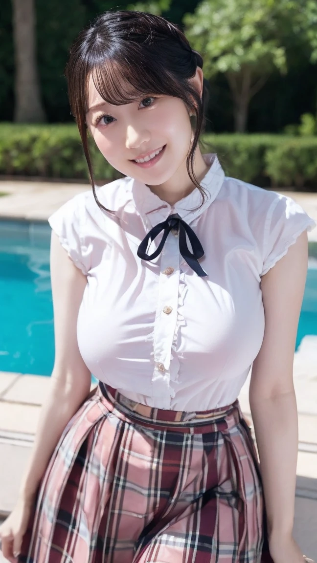 (masterpiece:1.2, highest quality), (Realistic, photoRealistic:1.4), Beautiful illustrations, (Natural Side Lighting, Cinema Lighting), Written boundary depth,
Looking at the audience, Front view, 1 girl, English, high school girl, 18-year-old, Perfect Face, Symmetrical cute face, Shiny skin, Leg spread,
(Bob Hair:1.7,blonde), Asymmetrical bangs, Big eyes, Droopy eyes, long eyelashes chest), thin,
Beautiful Hair, Beautiful Face, Beautiful and beautiful eyes, Beautiful clavicle, Beautiful body, Beautiful breasts, Beautiful thighs, Beautiful legs, Beautiful fingers,
((High-quality fabric, Brown knitted vest, Short sleeve white collar shirt, Navy Pleated Skirt, Navy bow tie)),
(Beautiful views), evening, (Inside the flower shop), Are standing, (smile, Superior, Open your mouth), (((Skirt flip, panties, Genitals are visible))), Full Body Shot, Dark blue socks,