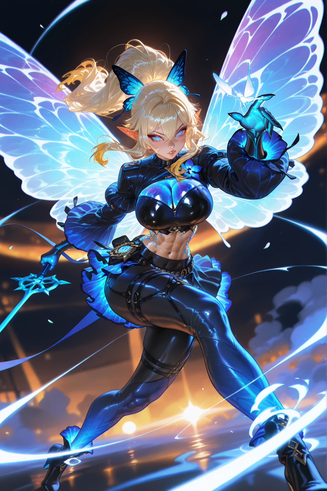 ultra-detailed, Explicit, Beautiful body, Beautiful Nose, Beautiful character design, perfect eyes, perfect face, ultra highres, 4K, beautiful legs, perfect legs, Nice hands, Perfect hand, Masterpiece, Best Quality, Highly detailed, illustration, absurdres, street fighter, doll suit, shadaloo doll, dollsuit, girls, multiple girls, expressionless, blank eyes, looking at viewer, red gloves, emotionless, black latex, corrution, mind control, female combatant, full body, hypnotized, unhappy trance, full body suit, ribbed bodysuit, both arms at side, obey, perfect female body, extremely glossy latex, hypnosis, hypnoLora, empty eyes, Mind control device, poses, submissive_pose, Slave, hat, necktie, stand up straight, standing, standing at attention, hat, necktie, belt, latex, ribbed bodysuit, thighhighs, garter belt, Fighting Stance, rei hatada, headpiece, strapless dress, feathered wings, low wings, white hair, blue eyes, hair ornament, large breasts, holding sword,