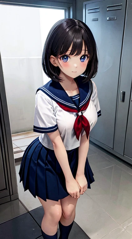 (8k, highest qualそれy, masterpiece:1.2), (realistic, photo-realistic:1.37), Super detailed,highest qualそれy, ultra high resolution, professional lighting, photon mapping, The location is a private room of the toilet、black hair、ponytail、embarrassing、Respect、pollution、s old female、I can see the whole body、from below、sailor suit、from the front、There is also a private bathroom where you can stretch your legs..、black hair、ponytail、laughter、embarrassing、Respect、pollution、15 yearemale、I can see the whole body、from below、sailor suit、from the front、double piece,spread your legs and wait for it to start、turn around, Wet, pussy, tuck up, スカートはtuck up, 丸見えpussy,