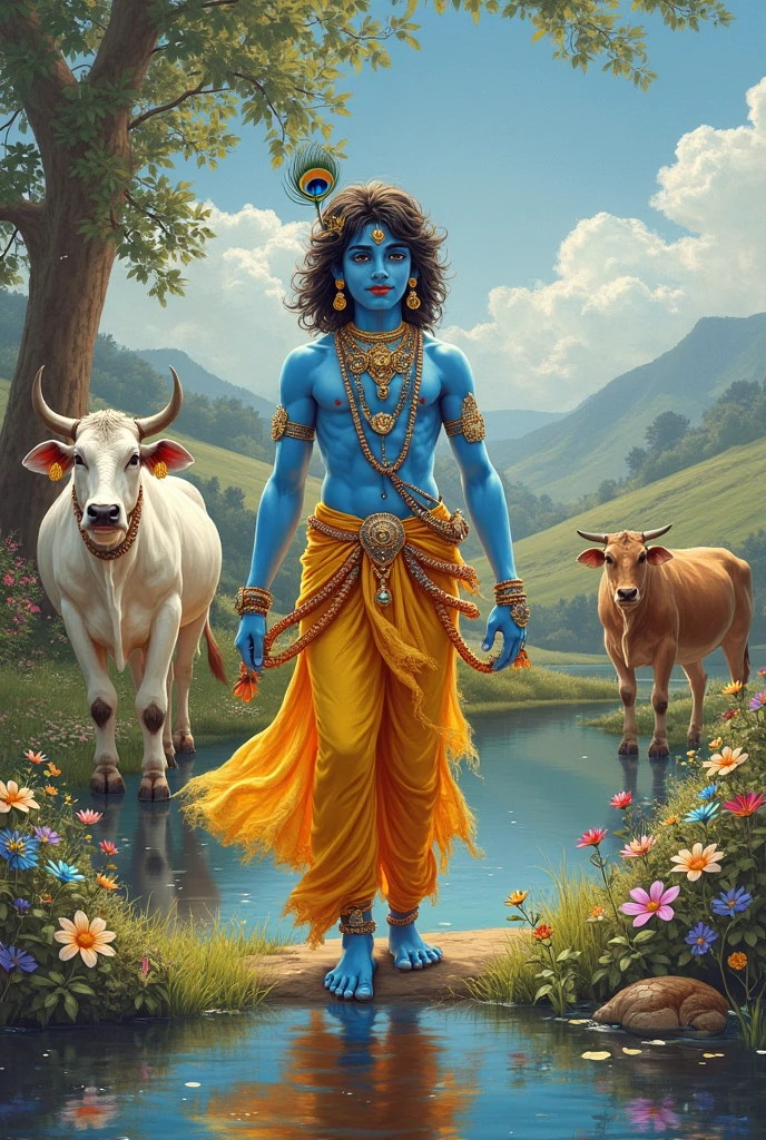 Madhava: Means "lord of fortune"
Vāsudeva: Means "Supreme/God who resides in all of life". Vāsu means "life" and deva means "God or light".
Govinda: Means "lord of the cows" or "one who brings satisfaction to the cows". This name is used for youthful Krishna.