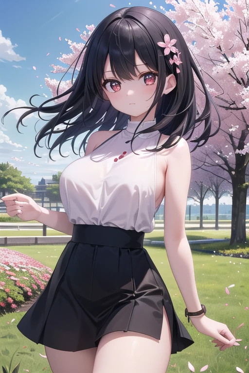 melancholy lighting, tranquil, Calm, Glow, masutepiece, Best Quality, 1girl in, (JinxLol:1.2), (hyperphotorealistic:1.3), (masutepiece:1.4), Best Quality, ((Realistic)), High quality , ultra-detailliert, ((Real Image)), ((Realistic skin)), ((Realistic face)),(Illustration:1.05), (Beautiful:1.05), (Beautiful detailed eyes:1.05), (Cinematic Light:1.1 ), Full body, Precise proportions, 18 year old girl, Slim Model Standing, Black curly hair blown by the wind, tulle, long thick legs, Large Thigh, Buttocks, blush, Shyness, 鎖骨, Abs, Double weave, Pretty face and delicate, Clear skin, Real Skin, (Face Detail), pores, 超A high resolution, 8K, parameters Best quality, masutepiece, 超A high resolution, (Realistic 2.0), More details, Detailed skin, Short short open tear, Hair Brunette, Perfect well-drawn brown eyes, girlfriend, Pretty, Pretty, Flowers, Studio Lighting