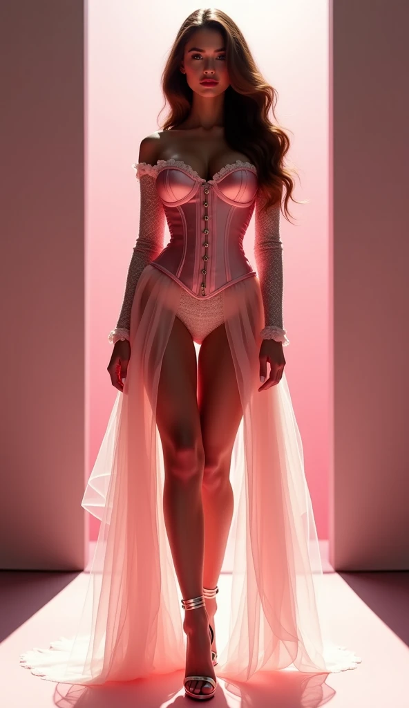 Zendaya, wearing white lace lingerie, full body, vector line illustration art, line pronounced, colorful, Gothic bedroom interior