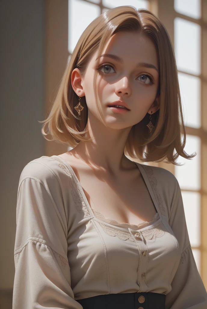ashley, naked, ribbon on the neck, Skinny body, small bust, very feminine,