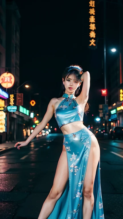 masterpiece, 1 extremely beautiful girl in a fashionable gaming sexy outfit, on the streets of Beijing, at night, the girl is 20 years old, detailed eye, brunette with blue undertones, curve cut hairstyle, top-quality, high resolution (Realisticity: 1.4) tall ( 5 ft 9), skinny, fit, tanned, beautiful hands, long legs, tanned, detailed blue eyes, cinematic lighting, european beauty, italian, super beauty, beautiful skin, (A hyper-realistic). (8K). (detailed). (beautifully detailed eyes), (ultra-detailliert), (wall-) (Natural smile), beautiful white teeth, very beautiful hair. A detailed face, bright lighting, professional lighting. (The costume is a fashionable sexy outfit). Extremely realistic photo. (((photorealistic))). (((fashionable gaming sexy outfit, on the streets of Beijing at nightt))). detailed hands. each hand has 5 digits, the digits have to be as long as a digit should be. each digit needs to have a nail. (((fit girl))). ((Fashionable sexy gaming outfit, at night in Beijing))).Classy, High-class, rich. 35mm, F/2.8, insanely detailed and intricate, character, hypermaximalist, elegant, ornate, beautiful, revealing, appealing, attractive, amative, hyper-realistic, super detailed, popular on Flickr. 35mm. (((Extremely sexy fashionable gaming outfit, on the streets of Beijing at night. )). Full Body shot. Cultural pictures, with a red dragon behind.