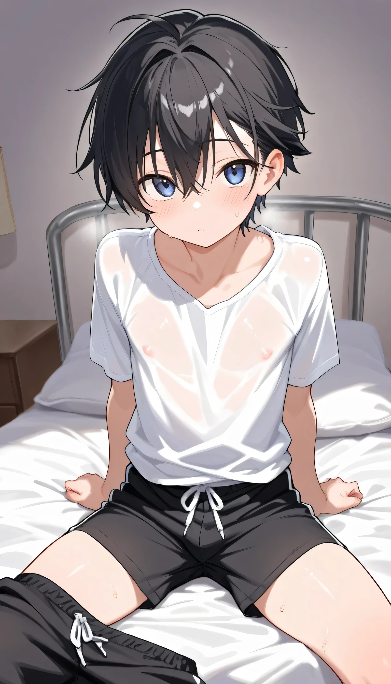 male,4K Photos,R-18,NFSW,メイド服を着たmale,gay, Clothes details/black dog collar,headdress,She takes off her maid uniform and her nipples are exposed.,Ultra short mini skirt/facial details/gray hair,blush,Looking down diagonally,embarrassing,portrait,full body portrait,thin chest,maleの子,male性の体格,delicate,maleの子(boy or man),sit on the floor,bikini,headdress maid(male) white shots