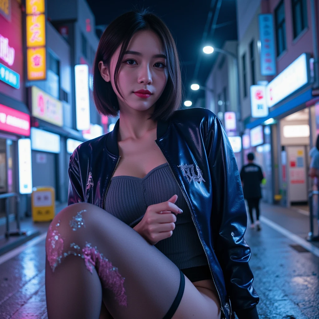 short hair, Outdoor, Fair skin, Disheveled Hair, Mouth open, Japanese women, So cute, Soft Face, Brown Hair, 8K resolution, Ultra-realistic, Super Definition, Soft body, firm ass, Completely naked, Downtown at night , F Cup , Big tit, ((Highest quality, 8K, masterpiece: 1.3)), Super Definition Face, Super Definition Lips, Beautiful Eyes, double eyelid, Spread your legs, Sit on the sidewalk, Put on a light coat, Exposing her pussy, Spreading pussy, Detailed pussy, Realistic pussy, Puwssy shot