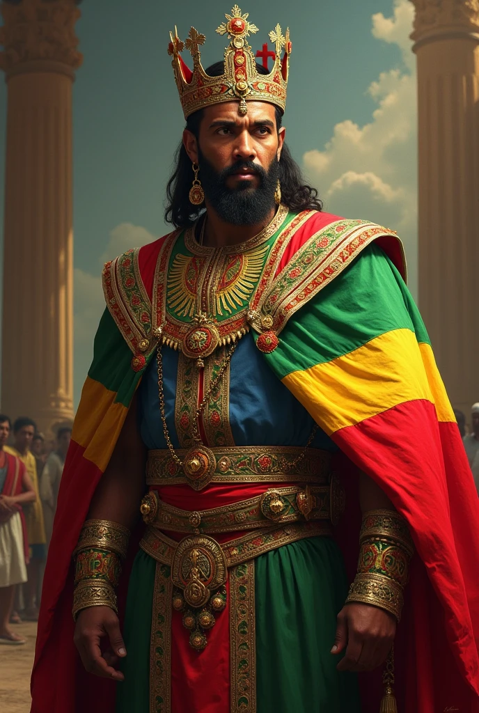 There is a strong, bearded Puerto Rican man standing in front of a large building, peru, royal Palace, parliament, peruvian, peruvian looking, proportionate, Julia Fontes, Palace, quito school, an intermediate front shot, monumental giant Palace, Mexico City, freddy mamani wild facade, jorge lacera, Gita, chilean, Refik Anadol, central shot