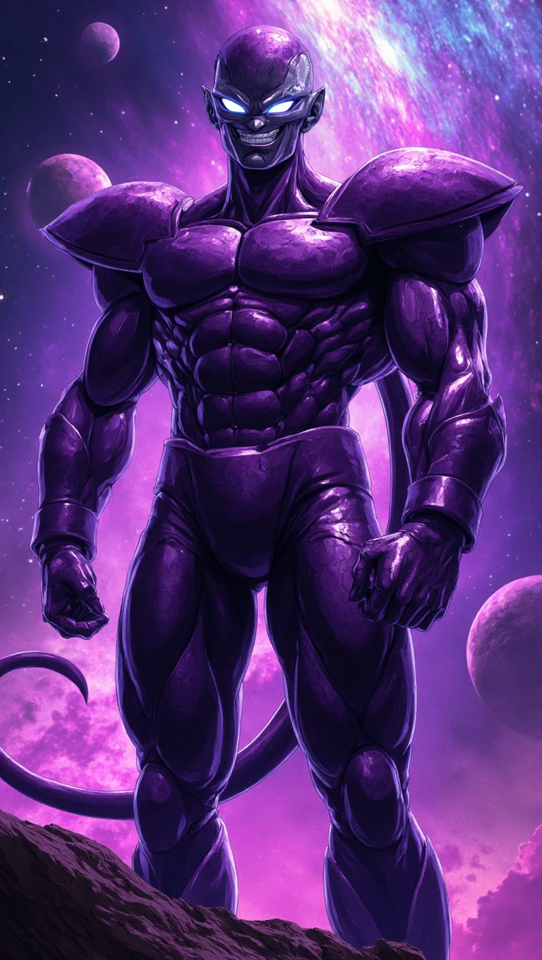 Lucastron, after absorbing the entire universe, has reached a form that transcends the imaginable, a being of colossal musculature that seems to contain within its body the very essence of the cosmos. Your skin, still of impeccable white, It shines with a purity that contrasts with the vastness of the power it contains.. Her hair, long and floating, now it has taken on the color of the universe itself, with flashes of stars that flicker and shine as if they were galaxies trapped in her hair.

Her body, dressed in black lycra that fits perfectly to his enormous muscles, It seems to be a reflection of the cosmos that it has absorbed. Lycra is dotted with stars, Nebulae and miniature black holes, showing that the universe lives within it. Each fiber of the fabric radiates immense power, and the feeling of infinity is perceived just by observing it.

Lucastron has not lost its characteristic detail: the white stockings that reach up to her thighs, that now seem to shine with a light of their own, as if they were the last pieces of purity in a being that has consumed everything else. These stockings, impeccably white, contrast with the cosmic black of his suit, symbolizing the last connection it has with its original form.

This Lucastron is not just a figure of unparalleled physical strength, but an entity that contains within itself the entire universe, His eyes shine with the wisdom and vastness of the eons, while his body radiates the power of all the stars and galaxies he has absorbed. He is an omnipotent being, whose mere presence could alter reality itself, A god of muscles and cosmos who has transcended all limits.