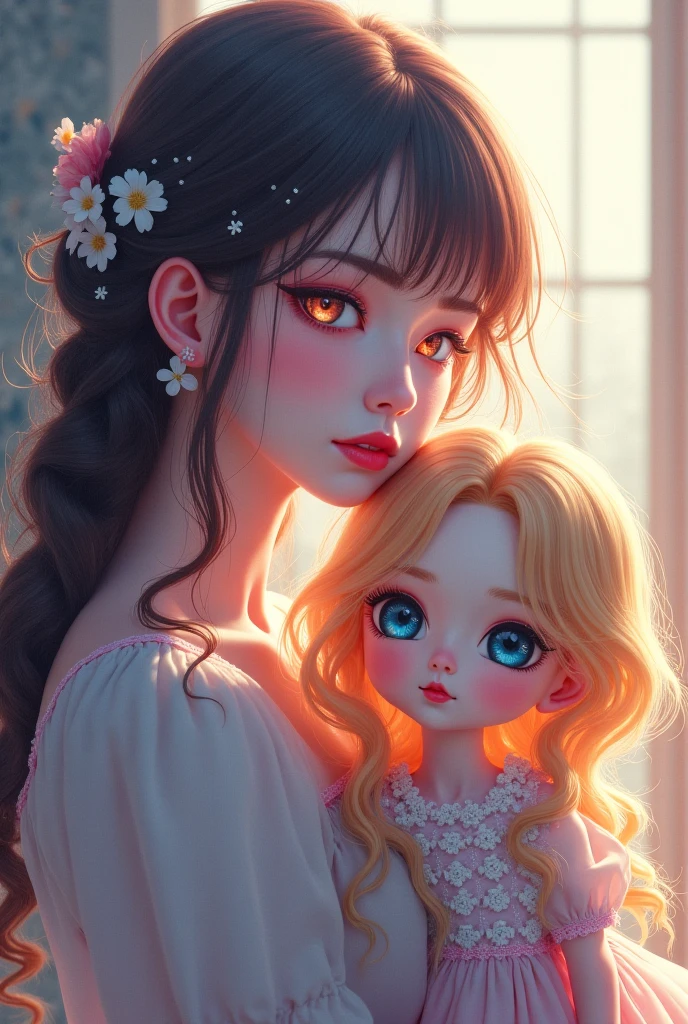 delicate　Big eyes　I have long hair　Cute girl　Pastel color clothes