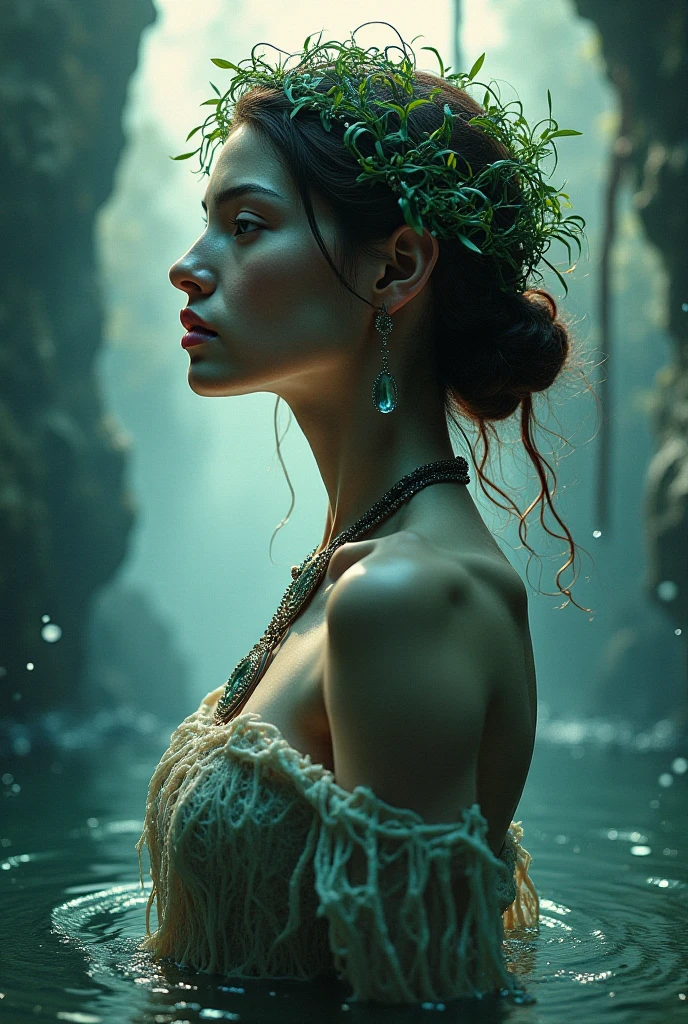 Realistic portrait of a medieval goddess, enigmatic and mystical ...