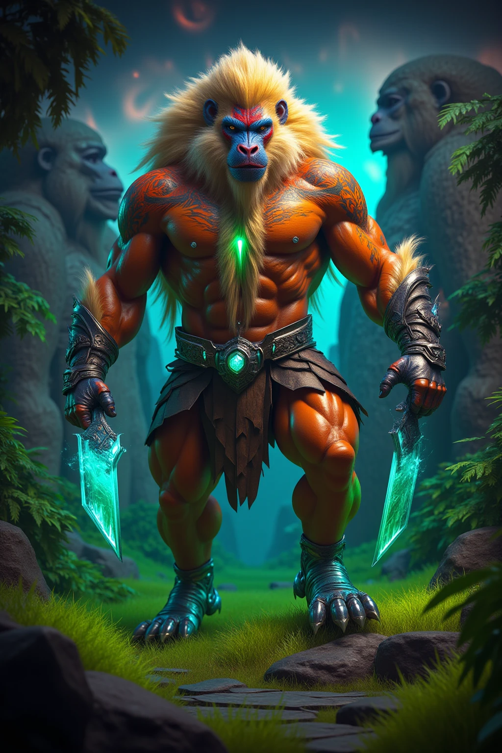 wukong \(mito negro\),
1menino, solo, foco masculino, olhos detalhados, 
peito peludo, roupa vermelha, pauldrons, ornamento de cabelo, 
parte superior do corpo, heaven, tree,
motor unreal, 8k, super detalhe,