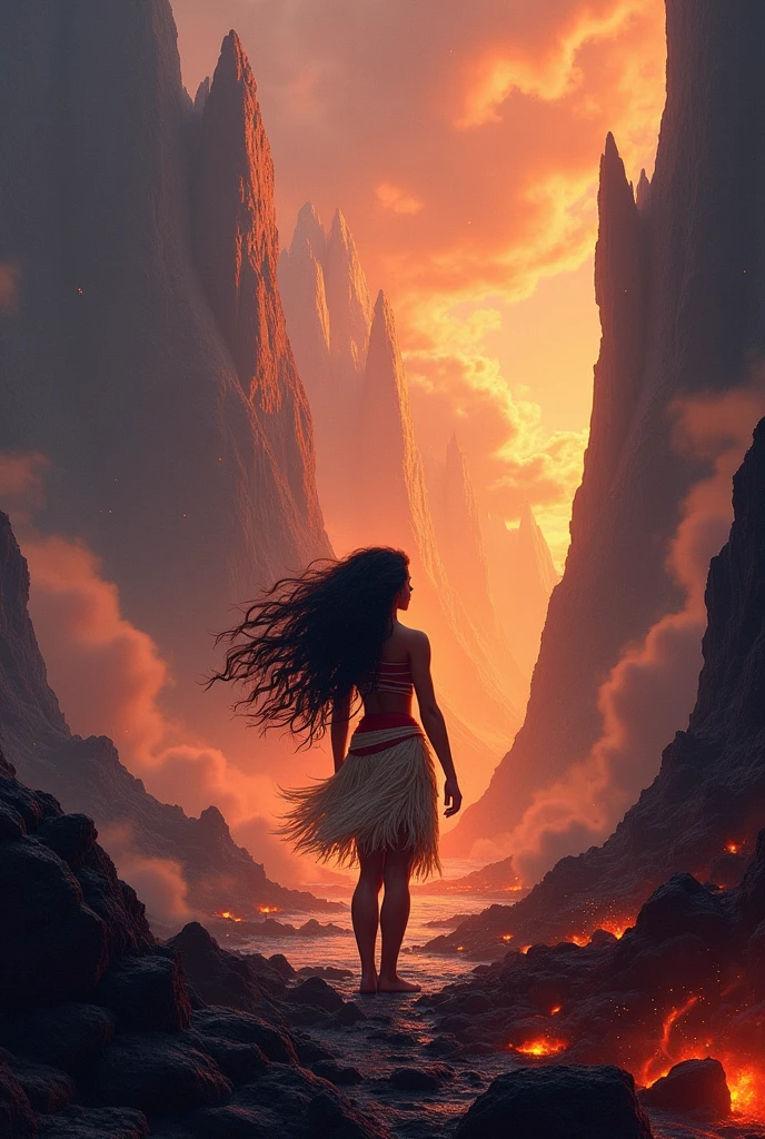 epic movie poster, volcano erupting, award winning (full body:1.3) portrait photo of a (moana:1.2), (seashell bikini:1.2), (water goddess:1.2), tribal tattoos, (wading:1.2) in the pacific (ocean:1.1), arms behind head, (partially submerged shot:1.2), (waves:0.9), desert island background, palm trees, beach,fluffy clouds in the sky, outrun, vaporware, trending on artstation, highly detailed, fine detail, intricate, (lens flare:0.9), (backlighting:0.9), (bloom:0.9), [Style-Micro::10]