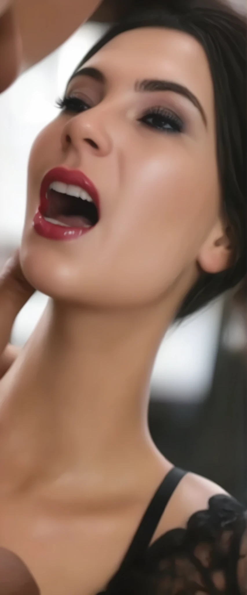 naked girl, pale skin, big breasts, ultra detailed perfect beautiful face, sexy and provocative face, Face with provocative and super sexy expression., smiling at the camera, with a man doing oral sex, 8k, Masterpiece, ultra details, Perfect face.