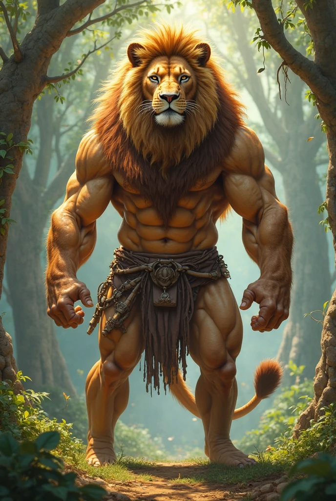 dark fantasy art, Loaded on E621, Anthro, furry, explicit, ((Lion Man)), high resolution, ((Detailed realistic image)), (detailed eyes, expressive eyes:1.2), Impaste Impressionism, crazy details, Soft, cinematic lighting, (by hyperrealist:1.3), (by detailed:1.2), Pupils, (View of the upper body), (body covered in hair), (masculine), hyper muscular, Huge muscles, Massive construction, wide shoulders, giant body, (lion man face), (Characteristics of the lion man), Lower savannah, Barbarian Loincloth, A semi-medium long flaccid penis with foreskin visible, testicles, sagging, is coming, nipples, open mouth, Stick out her tongue, teeth,