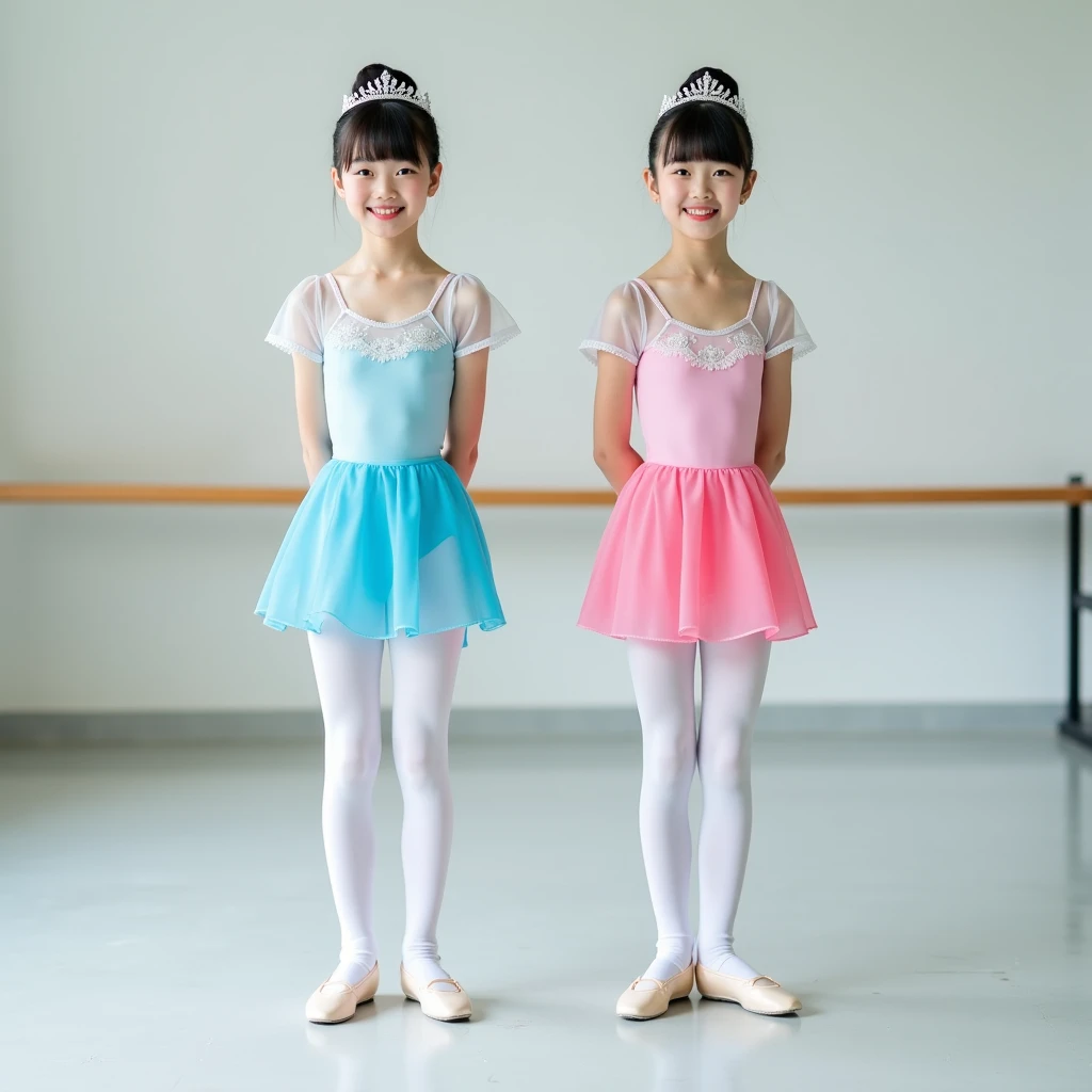 SFW, ExtremelyDetailed (((Ballet Kids group in a row:1.4))), Childish perfect face, Reflective Eyes, Detailed(Delicate Clothing textures), Corrected Leg to Foot Line, Corrected Perfect Hand, Dynamic Joyful Expressions LifeLike Rendering, ((Specular Reflection:1.28)), mirrors, TopQuality 8K Ultra-detailed masterpiece (ProfessionalPhoto:1.37)(Acutance:0.8),(Luminism),