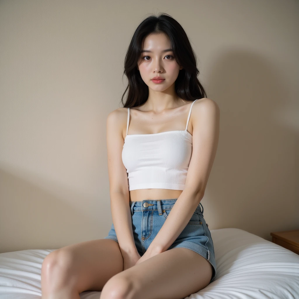 Jisoo do BLACKPINK, cabelos loiros e vermelhos na ponta do cabelo, sitting on navy blue sofa