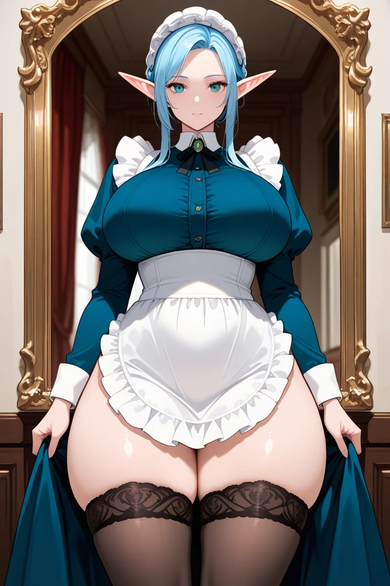 genshinnoelle, noelle, braid, flower, hair flower, hair ornament, short hair, silver hair, (green eyes:1.5),
BREAK apron, armor, ascot, black pantyhose, black skirt, dress, gauntlets, gold trim, headdress, long sleeves, maid, maid apron, maid headdress, pantyhose, pauldrons, shoulder armor, skirt, strap,
BREAK indoors, laboratory,
BREAK looking at viewer, (cowboy shot:1.5),
BREAK (masterpiece:1.2), best quality, high resolution, unity 8k wallpaper, (illustration:0.8), (beautiful detailed eyes:1.6), extremely detailed face, perfect lighting, extremely detailed CG, (perfect hands, perfect anatomy), (large breasts:1.6), (large hips:1.6)