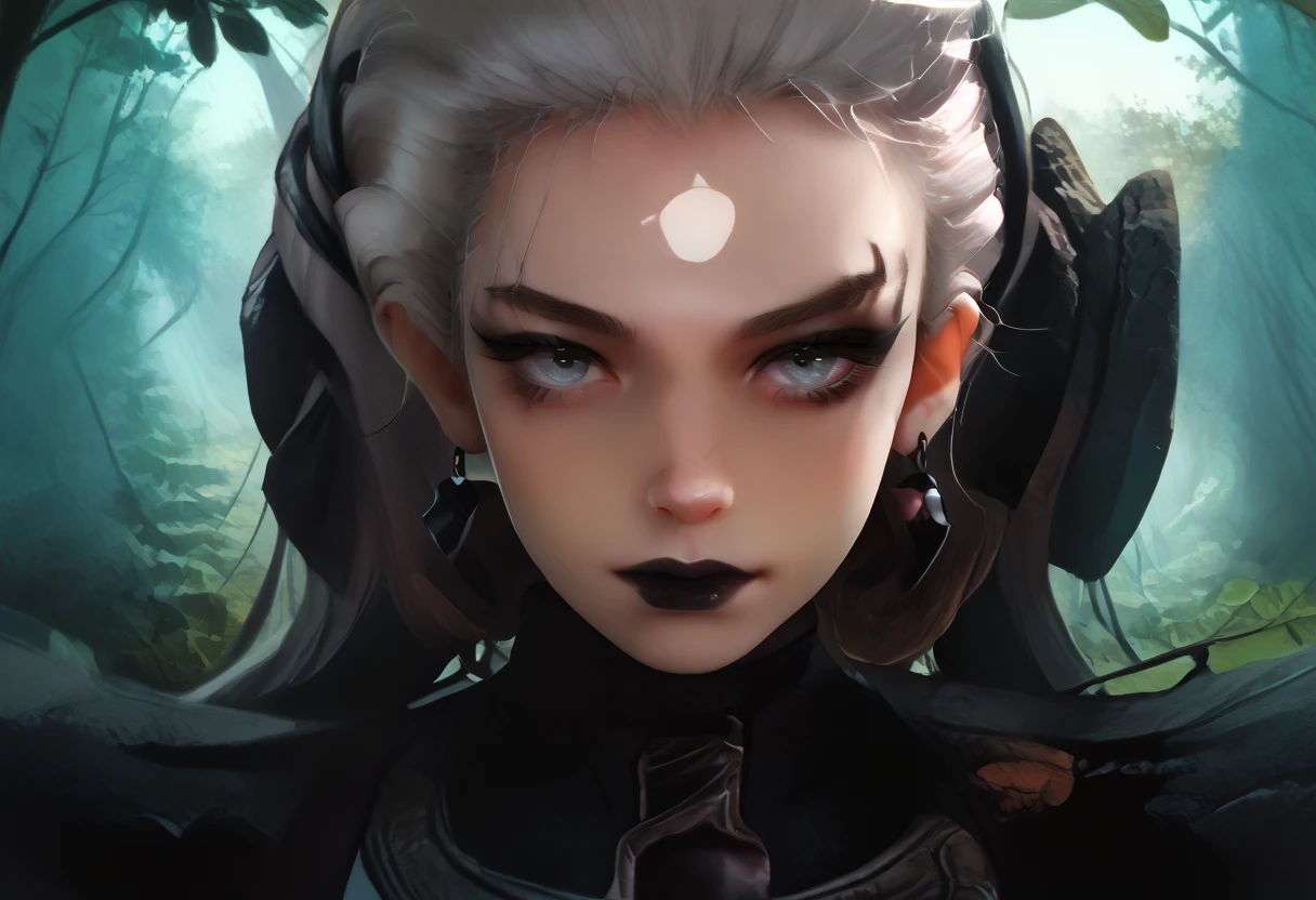 ninja, black ninja suit, pretty face, serious face, white hair, green eyes, perfect body, fit body, big breasts, muscular, black mouth mask,