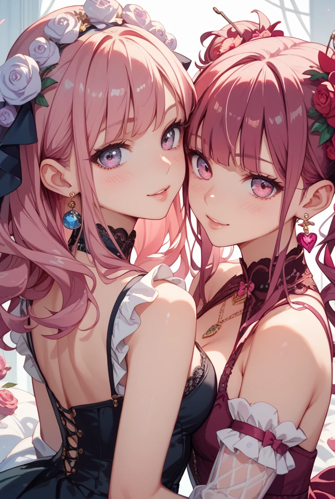 masterpiece, highest quality, Very detailed, High resolution, Expensive resolution, High resolution, 4K, 8k, unity 8k wallpaper, Very detailed CG, masterpiece, Realistic、 Beautiful details, depth, Fine texture, highest quality: 1.3, Total concentration, Crisp skin, he, Very cute anime, Cute like an idol, expensive pink long hair, One Girl, Aloha One Piece, morning, morning食, Hibiscus Hair Accessories, Smiling long pink hair, whole body, Mole under eye, Line Sight, expensive, blush, Lips parted, heart, Pink Eyes, choker