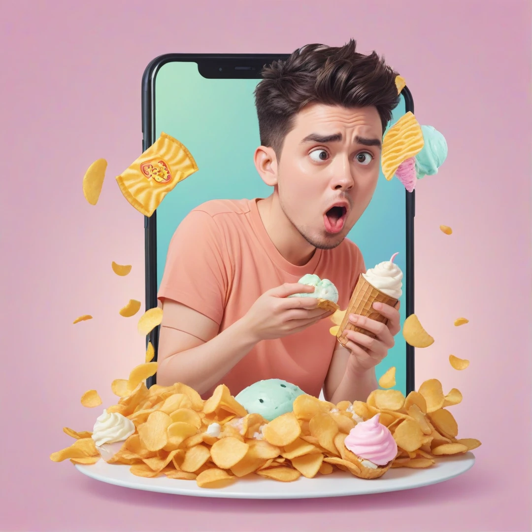 make the image of marcos taking the picture of himself eating a pineapple more realistic