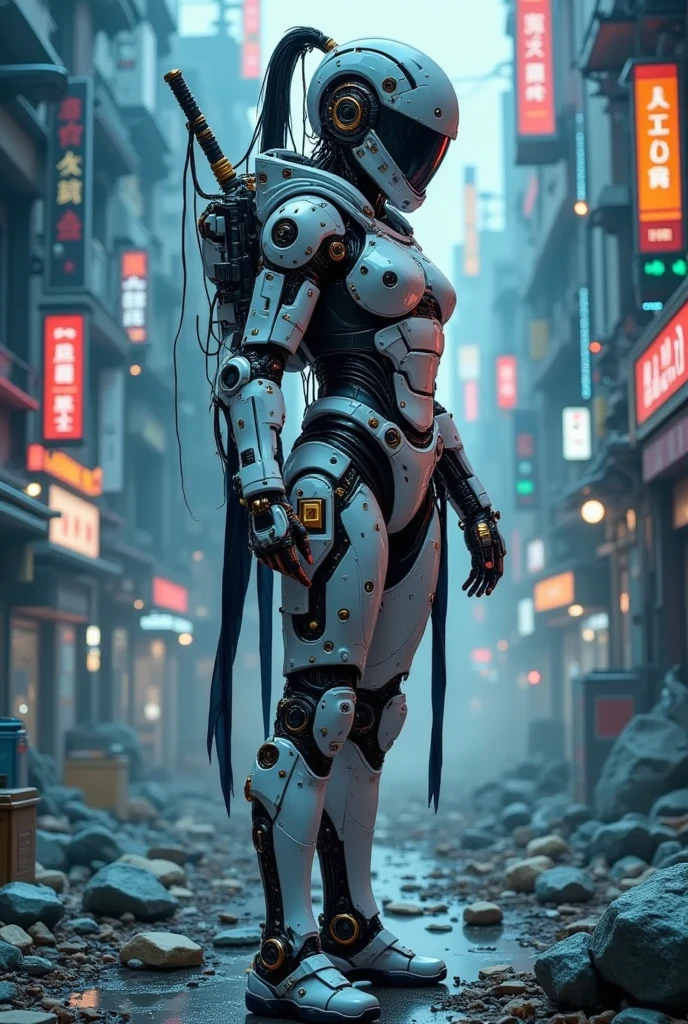 score_9, score_8_up, score_7_up, score_6_up, score_5_up, score_4_up, source_photo, rating_safe, ultra-detailed rainy dystopian landscape, soft diffused light
tall busty voluptuous android, futuristic fashion wardrobe, gigantic breasts, narrow waist, wide hips, wired joints