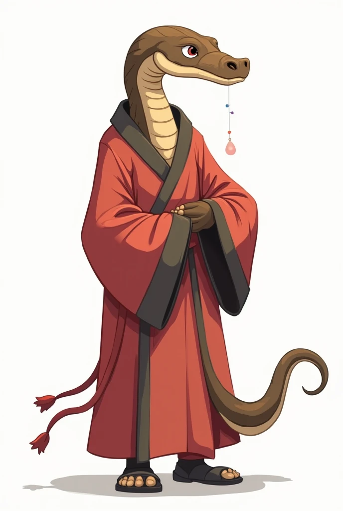 Illustration of the snake image of a thief, wearing a Taoist robe ...