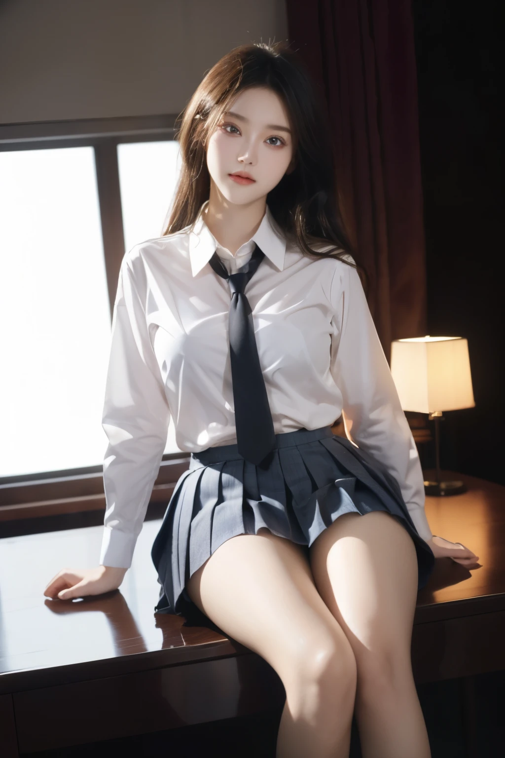 (1 girl), (sexy look:1.5), (flat chest:1.3), (very detailed目, very detailed顔), (超realistic, High resolution), (highest quality:1.4), (hyper quality), real skin texture, RAW photo, (realistic, Photoreal:1.37), very detailed, professional photography, (school uniform, pleated skirt:1.3), (look at me), (School, classroom), ((Face to face with me:1.4)), (from below:1.3), realistic private parts, lace panties, Japanese high school girl、超highest quality、masterpiece、超High resolution、written boundary depth、(Photoreal:1.4)、(award winning photos、信じられないほどのmasterpiece:1.3) 、RAW photography、golden ratio、Highly detailed CG Unity 8k wallpaper、detailed and complex、original、High resolution、RAW photo、(perfect body shape)、detailed and complex、Digital single-lens reflex camera、soft writing、(background person blur:1.1)、Sigma 85mmF/1.4、50mm Lenac lighting、nffsw、hyper real、color grade, Rear view,from below:1.3), (((Holding the hem of her skirt, she opens her legs and shows off her real pussy.:1.4))), (vagina)、spread legs、Lying down、On your back、penis、cum in pussy、(focus on girl)