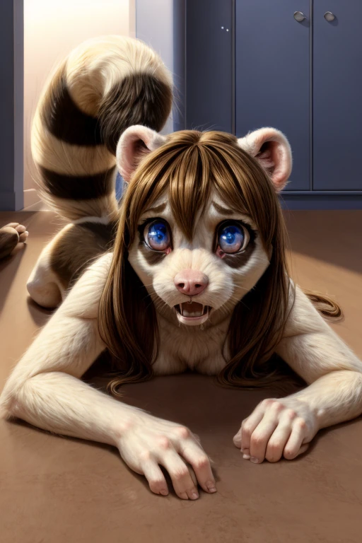 by kenket, by totesfleisch8, (by thebigslick, by silverfox5213:0.8), (by syuro:0.2), а lion, female, full body, brown fur, light brown eyes, full body, medium breast size, black medium length dreadlock hair, seductive, leaning, arched back, wearing police uniform, metallic stud earrings and hoop earrings in ears,