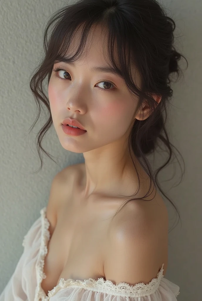 Cute naked 20 year old Japanese girl with cum all over her face